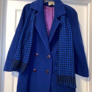 Deep blue jacket with scarf